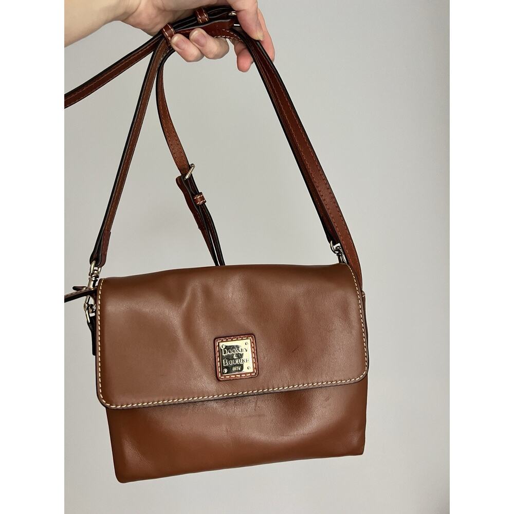 Dooney & Bourke Foldover Zip Crossbody Bag Leather Brown
